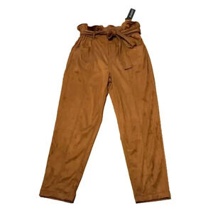 NWT BLANK NYC Suede Paperbag Tie Waist Brown Pants size 29 MOCHA BROWNIE